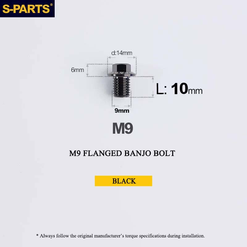M9 x 10mm Titanium Flanged Banjo Bolt for Shimano 8170 / 7170 / 9270 / 8020 & SRAM GRX Hydraulic Brakes