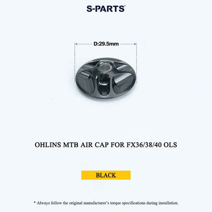 Ohlins MTB Titanium Air Cap for FX36/38/40 OLS & Thru Axle for RXF 38 | Grade 5 Ti-6Al-4V