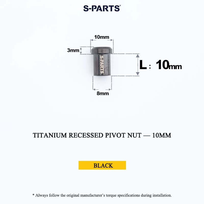 Titanium C-Brake Recessed Pivot Nut for M6 Brake Caliper Bolts (8-40mm)
