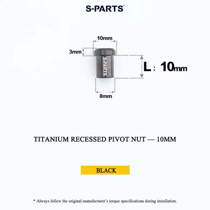 Titanium C-Brake Recessed Pivot Nut for M6 Brake Caliper Bolts (8-40mm)