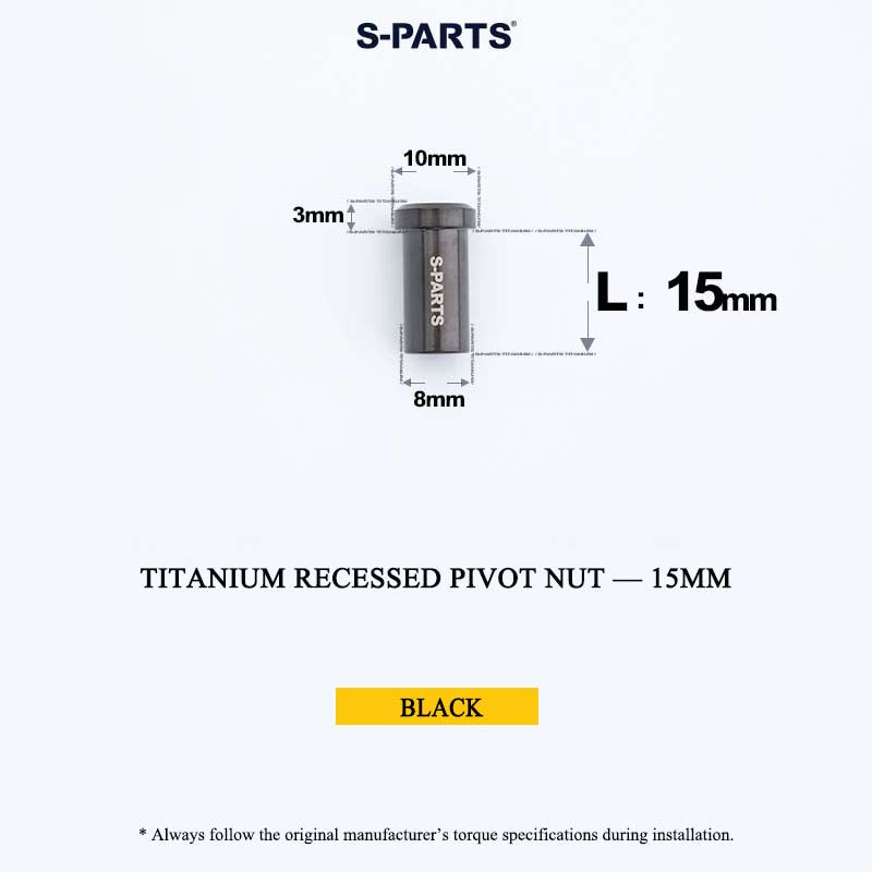 Titanium C-Brake Recessed Pivot Nut for M6 Brake Caliper Bolts (8-40mm)