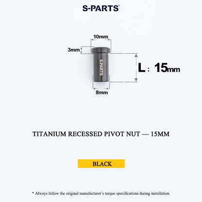 Titanium C-Brake Recessed Pivot Nut for M6 Brake Caliper Bolts (8-40mm)