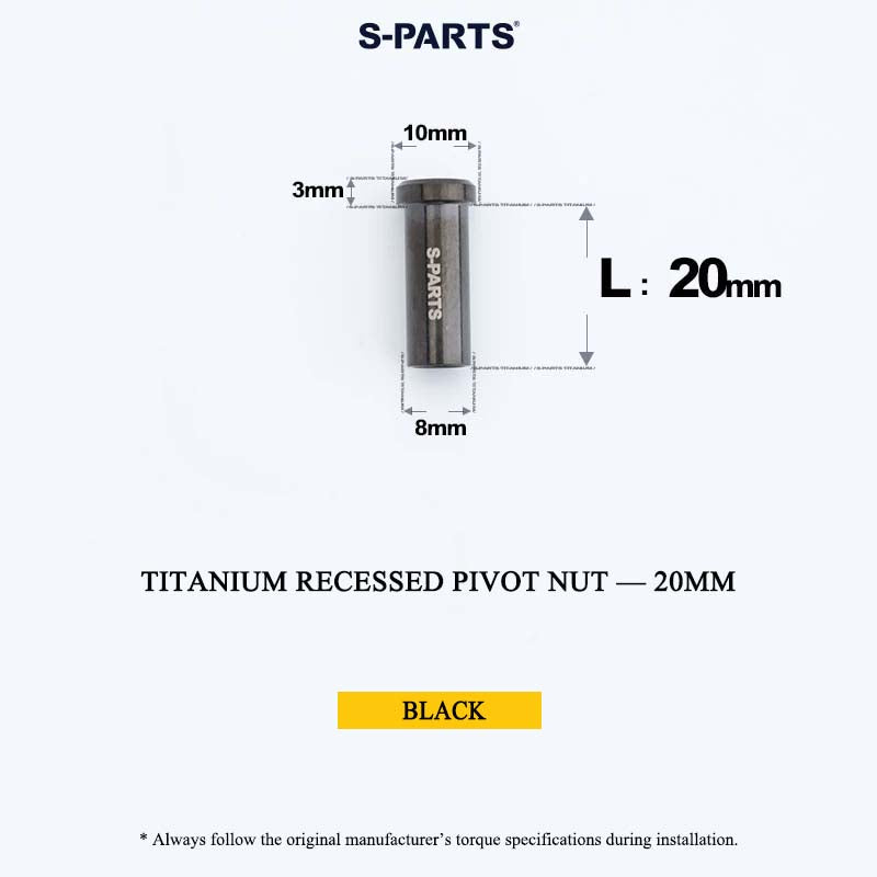 Titanium C-Brake Recessed Pivot Nut for M6 Brake Caliper Bolts (8-40mm)