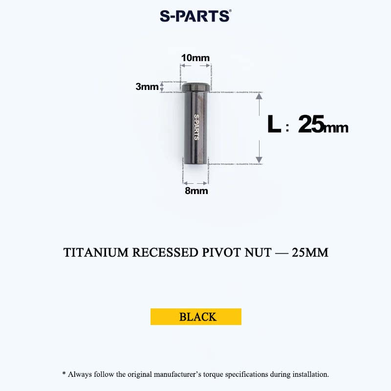 Titanium C-Brake Recessed Pivot Nut for M6 Brake Caliper Bolts (8-40mm)