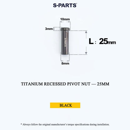 Titanium C-Brake Recessed Pivot Nut for M6 Brake Caliper Bolts (8-40mm)