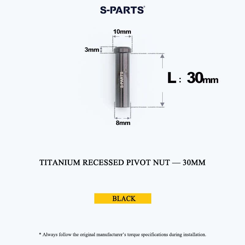Titanium C-Brake Recessed Pivot Nut for M6 Brake Caliper Bolts (8-40mm)