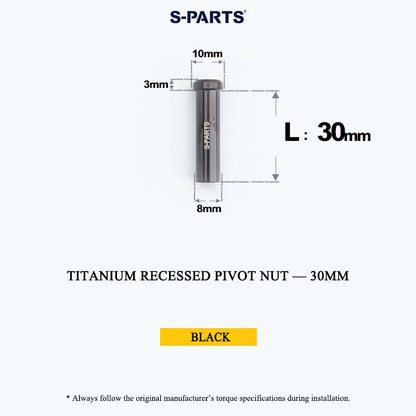 Titanium C-Brake Recessed Pivot Nut for M6 Brake Caliper Bolts (8-40mm)