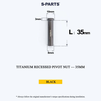 Titanium C-Brake Recessed Pivot Nut for M6 Brake Caliper Bolts (8-40mm)