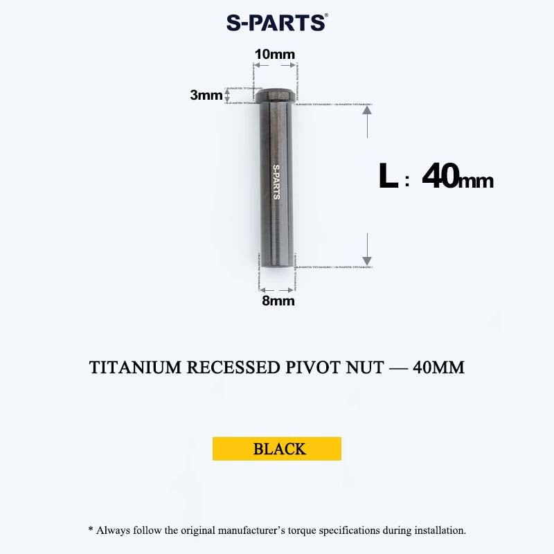 Titanium C-Brake Recessed Pivot Nut for M6 Brake Caliper Bolts (8-40mm)