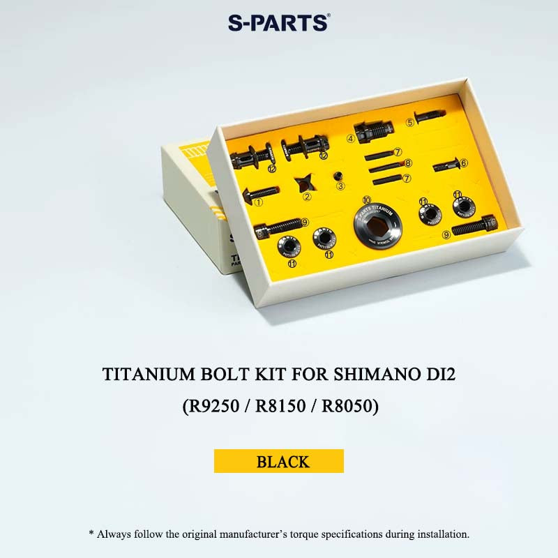 Grade 5 Titanium Bolt Kit for Shimano Di2 Drivetrain Road Groupsets (R9250 / R8150 / R8050) – 18 pcs