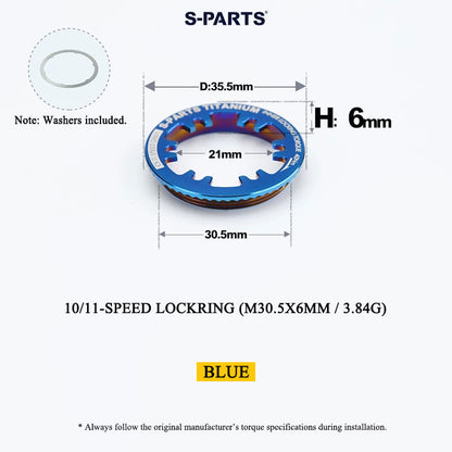 Grade 5 Titanium Cassette Lockring for Shimano & SRAM 10/11/12-Speed HG Freehubs