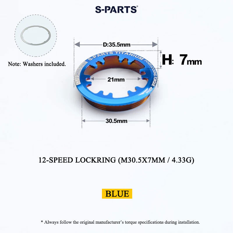 Grade 5 Titanium Cassette Lockring for Shimano & SRAM 10/11/12-Speed HG Freehubs