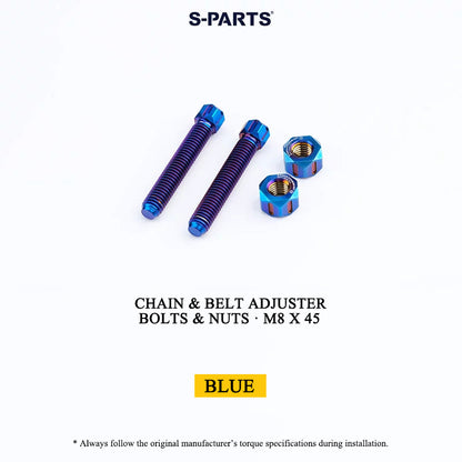 Grade 5 Titanium Chain/Belt Tensioner Adjuster Bolts and Nuts | M8×45 / M10×50
