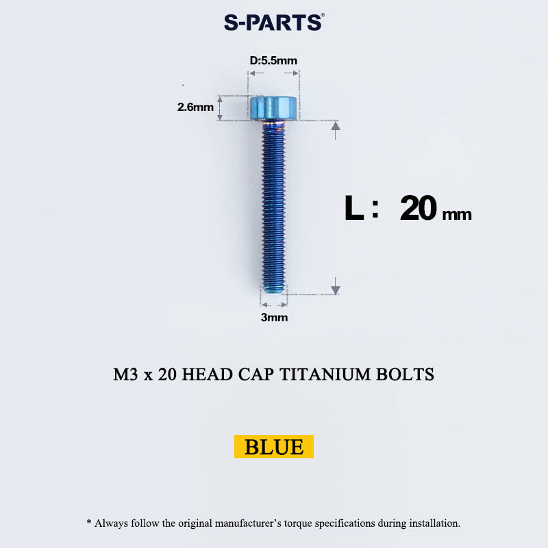 M3 x 6/8/10/12/15MM Head Cap Titanium Alloy Bolts Road Bike Bolt