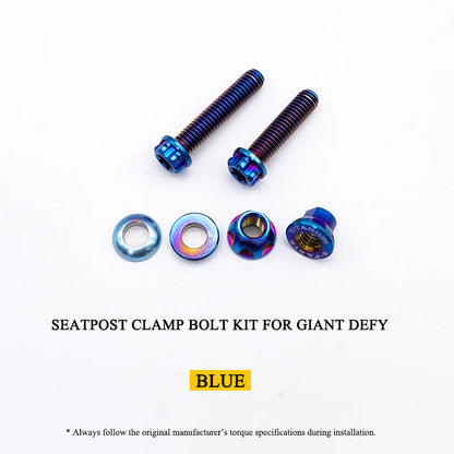 Titanium Seatpost Clamp Bolt Kit for Giant Defy – Grade 5 Titanium, M6