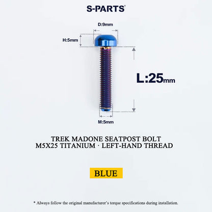 Trek Madone M5x25mm Grade 5 Titanium Left-Hand Thread Seatpost Screw