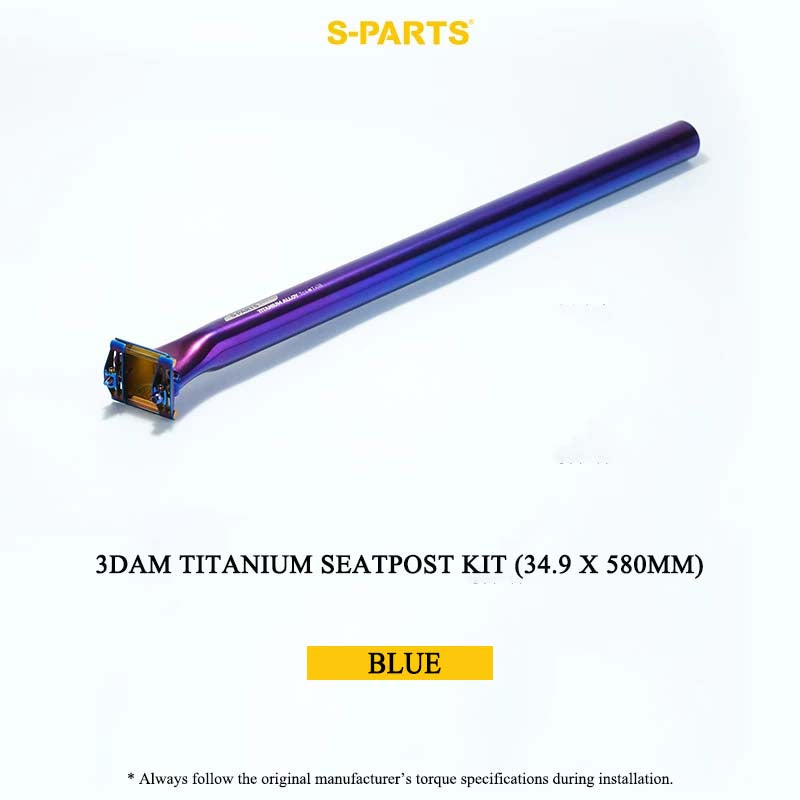 3DAM Titanium Seatpost Kit — 3D-Printed Ti Clamp + Grade 9 Ti Tube (31.8/33.9/34.9 x 580mm)