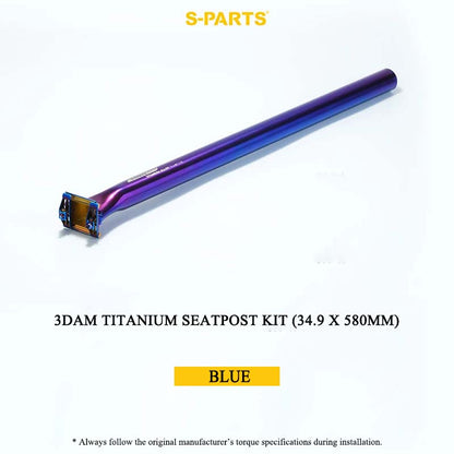 3DAM Titanium Seatpost Kit — 3D-Printed Ti Clamp + Grade 9 Ti Tube (31.8/33.9/34.9 x 580mm)