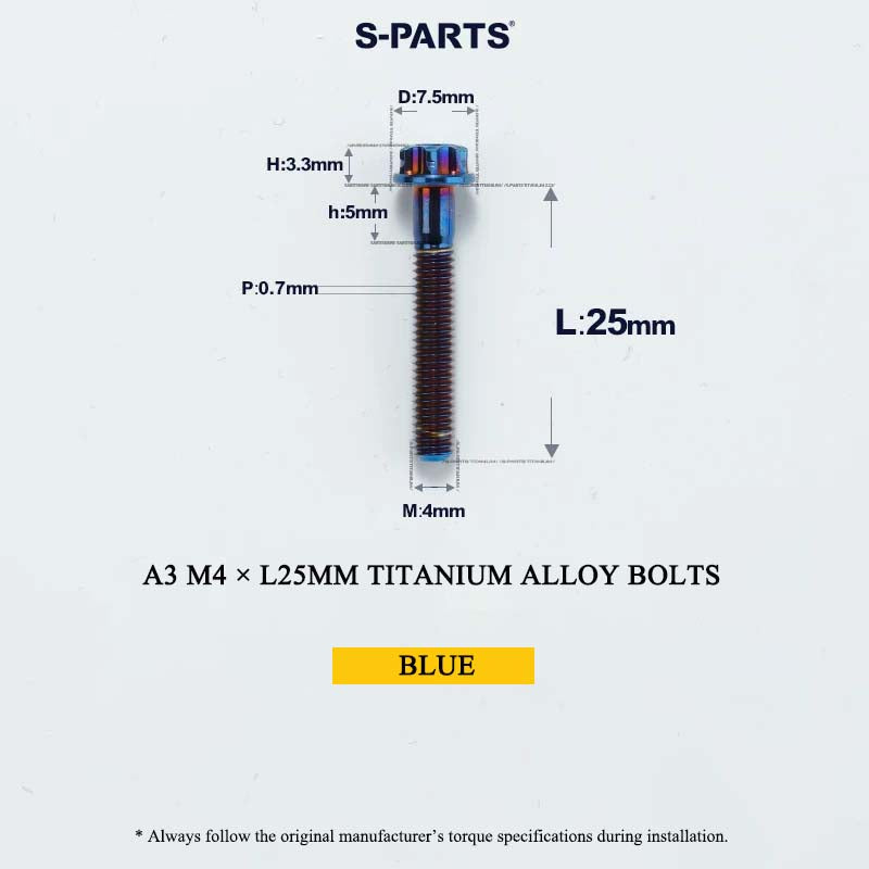 M4 × L6/8/10-25mm Titanium Alloy Bolts For Motorcycle