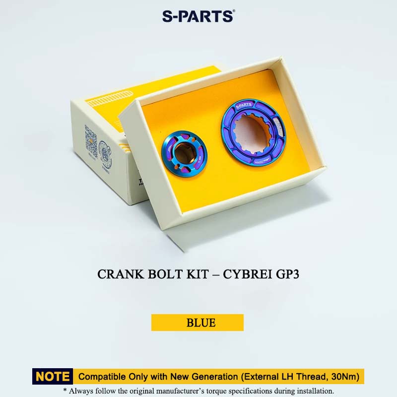 Titanium Crank Bolt & Self-Extracting Cap Kit for CYBREI GP3 (30Nm New Generation | LH Thread Compatible)
