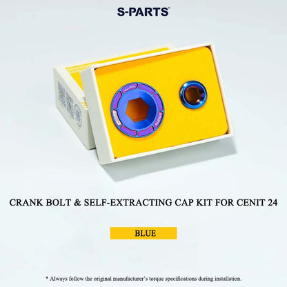 Titanium Crank Bolt & Self-Extracting Cap Kit for CENIT 24 Crankset | Grade 5 Ti-6Al-4V Upgrade