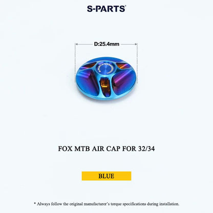 FOX MTB Titanium Air Cap for 32/34/36/38/40 & Thru Axle for 36/38 | Grade 5 Ti-6Al-4V