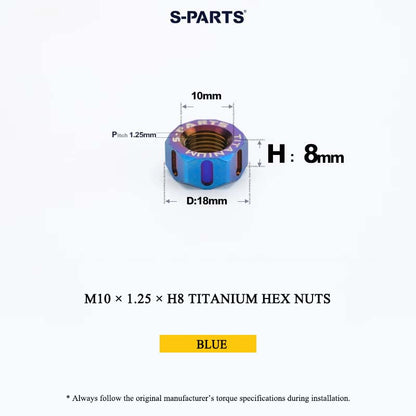 Grade 5 Titanium Hex Nuts M4–M12 | Metric & Fine Thread