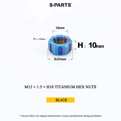 Grade 5 Titanium Hex Nuts M4–M12 | Metric & Fine Thread