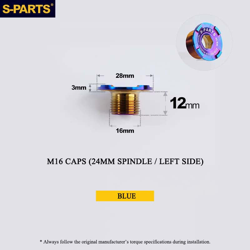 Titanium Spindle Bolt for ROTOR ALDHU Cranksets | M16 M19 M22 | 24mm, 30mm & DUB Compatible