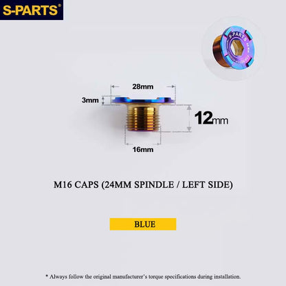Titanium Spindle Bolt for ROTOR ALDHU Cranksets | M16 M19 M22 | 24mm, 30mm & DUB Compatible