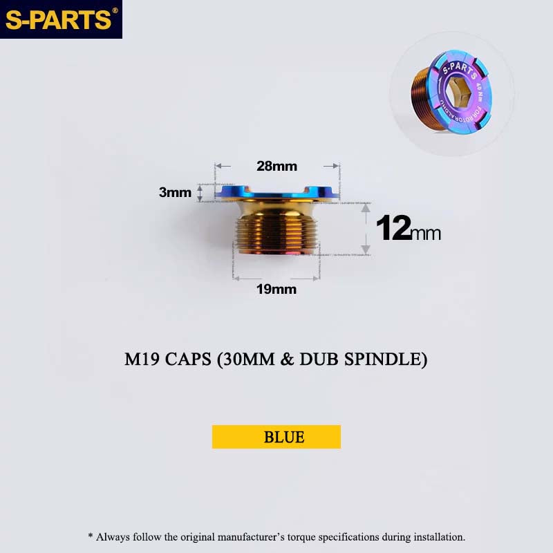 Titanium Spindle Bolt for ROTOR ALDHU Cranksets | M16 M19 M22 | 24mm, 30mm & DUB Compatible