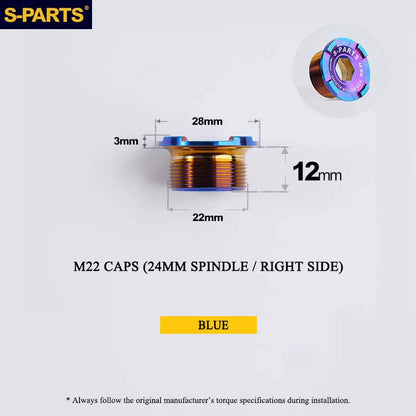 Titanium Spindle Bolt for ROTOR ALDHU Cranksets | M16 M19 M22 | 24mm, 30mm & DUB Compatible