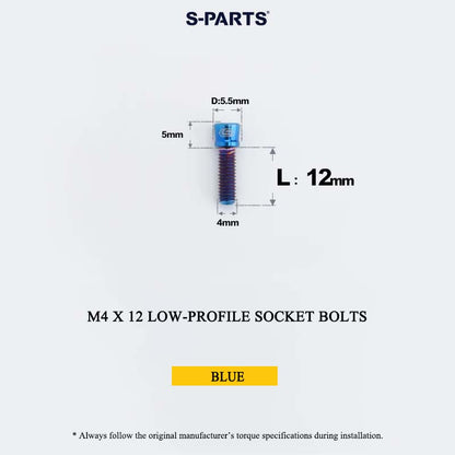 M4 Titanium Low-Profile Small-Head Socket Bolt D5.5 for Grip Lock Ring & Brake Lever Adjustment