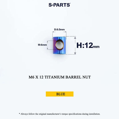 M6 Titanium Saddle Clamp Bolt & Barrel Nut for Road MTB Seatpost | Grade 5 Ti-6Al-4V
