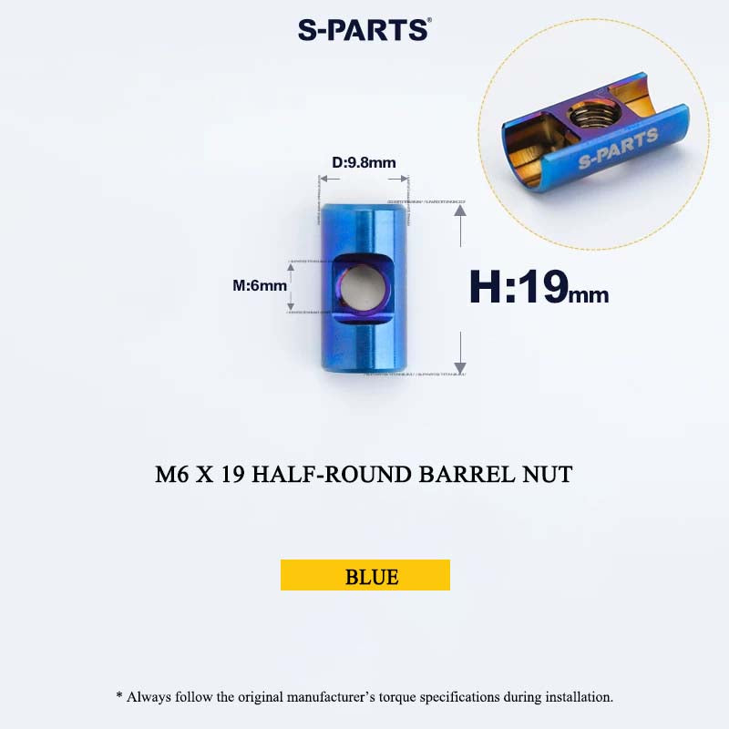 M6 Titanium Saddle Clamp Bolt & Barrel Nut for Road MTB Seatpost | Grade 5 Ti-6Al-4V