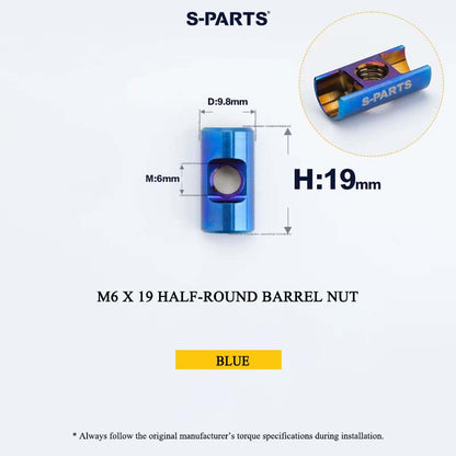 M6 Titanium Saddle Clamp Bolt & Barrel Nut for Road MTB Seatpost | Grade 5 Ti-6Al-4V