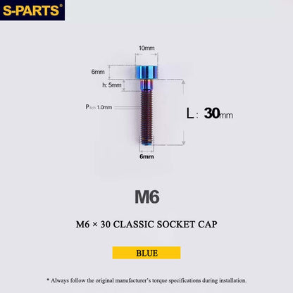 M6 Titanium Headset Top Cap & Expander Plug Bolt – Hollow & SL