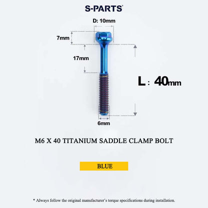 M6 Titanium Saddle Clamp Bolt & Barrel Nut for Road MTB Seatpost | Grade 5 Ti-6Al-4V