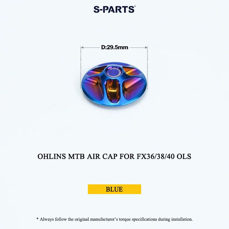 Ohlins MTB Titanium Air Cap for FX36/38/40 OLS & Thru Axle for RXF 38 | Grade 5 Ti-6Al-4V