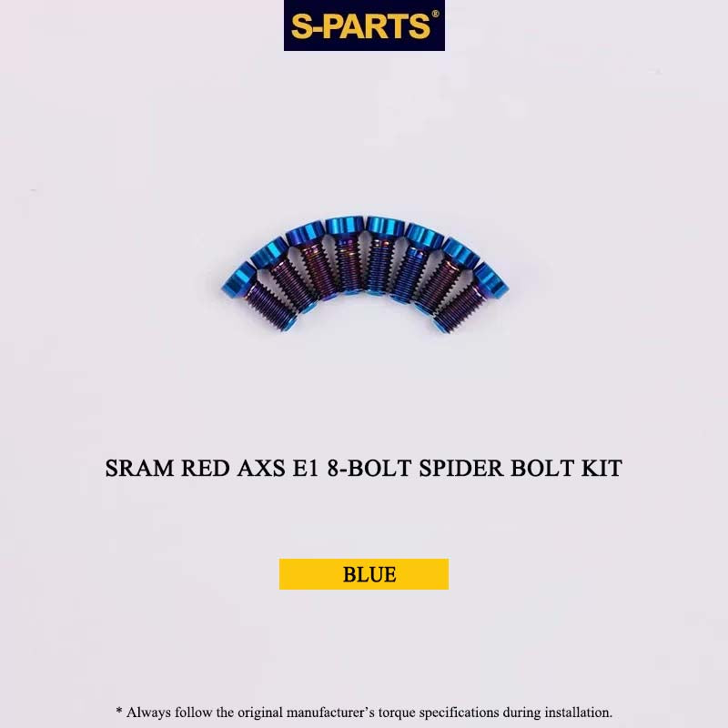 Titanium 8-Bolt Spider Bolt Kit for SRAM RED AXS E1 Crankset – M4 x 8.5mm | 8PCS