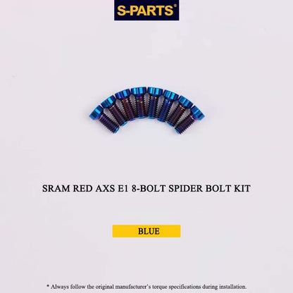 Titanium 8-Bolt Spider Bolt Kit for SRAM RED AXS E1 Crankset – M4 x 8.5mm | 8PCS