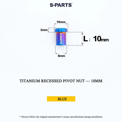 Titanium C-Brake Recessed Pivot Nut for M6 Brake Caliper Bolts (8-40mm)