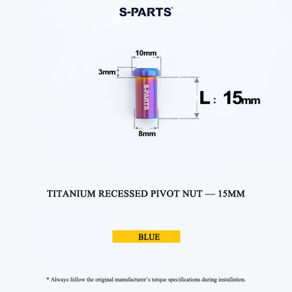 Titanium C-Brake Recessed Pivot Nut for M6 Brake Caliper Bolts (8-40mm)