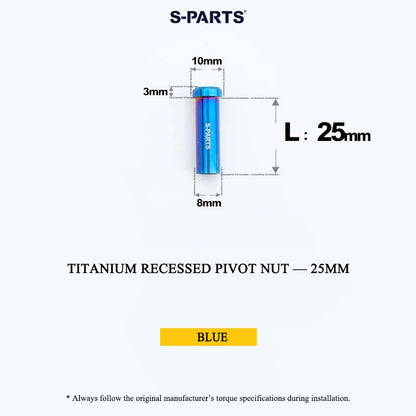Titanium C-Brake Recessed Pivot Nut for M6 Brake Caliper Bolts (8-40mm)