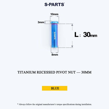 Titanium C-Brake Recessed Pivot Nut for M6 Brake Caliper Bolts (8-40mm)