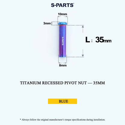 Titanium C-Brake Recessed Pivot Nut for M6 Brake Caliper Bolts (8-40mm)