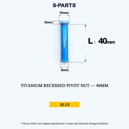 Titanium C-Brake Recessed Pivot Nut for M6 Brake Caliper Bolts (8-40mm)