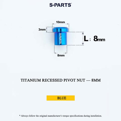 Titanium C-Brake Recessed Pivot Nut for M6 Brake Caliper Bolts (8-40mm)
