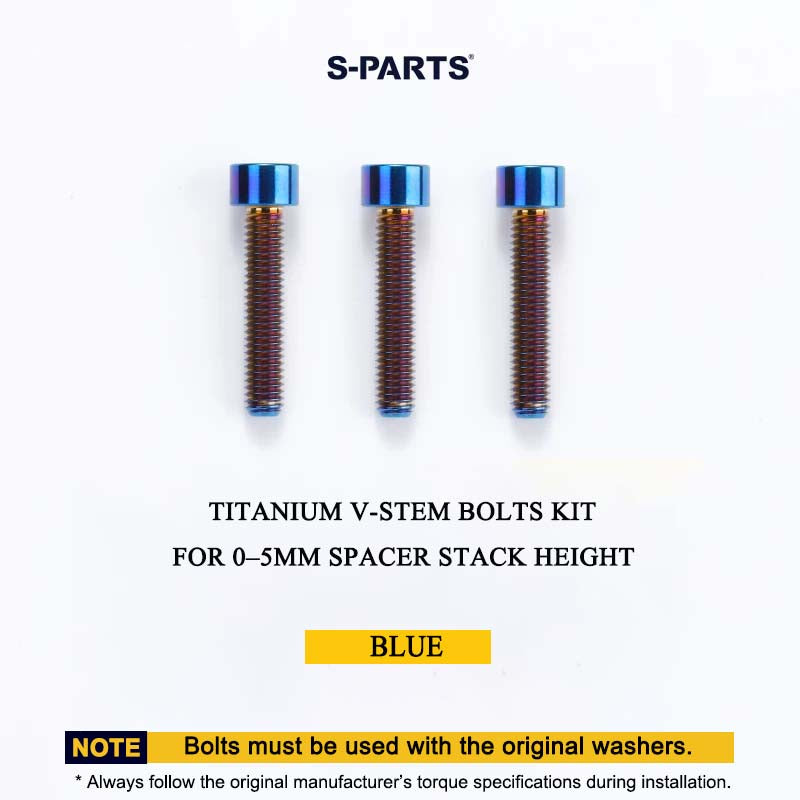 Cervélo S5 2025 Titanium V-Stem Bolts Kit – Grade 5 Ti-6Al-4V Head Tube Attachment Hardware (3PCS)