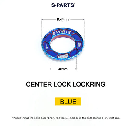 Grade 5 Titanium Center Lock Disc Brake Rotor Lockring – M30 × 7mm (44mm OD) for MTB, Road & Gravel Bikes